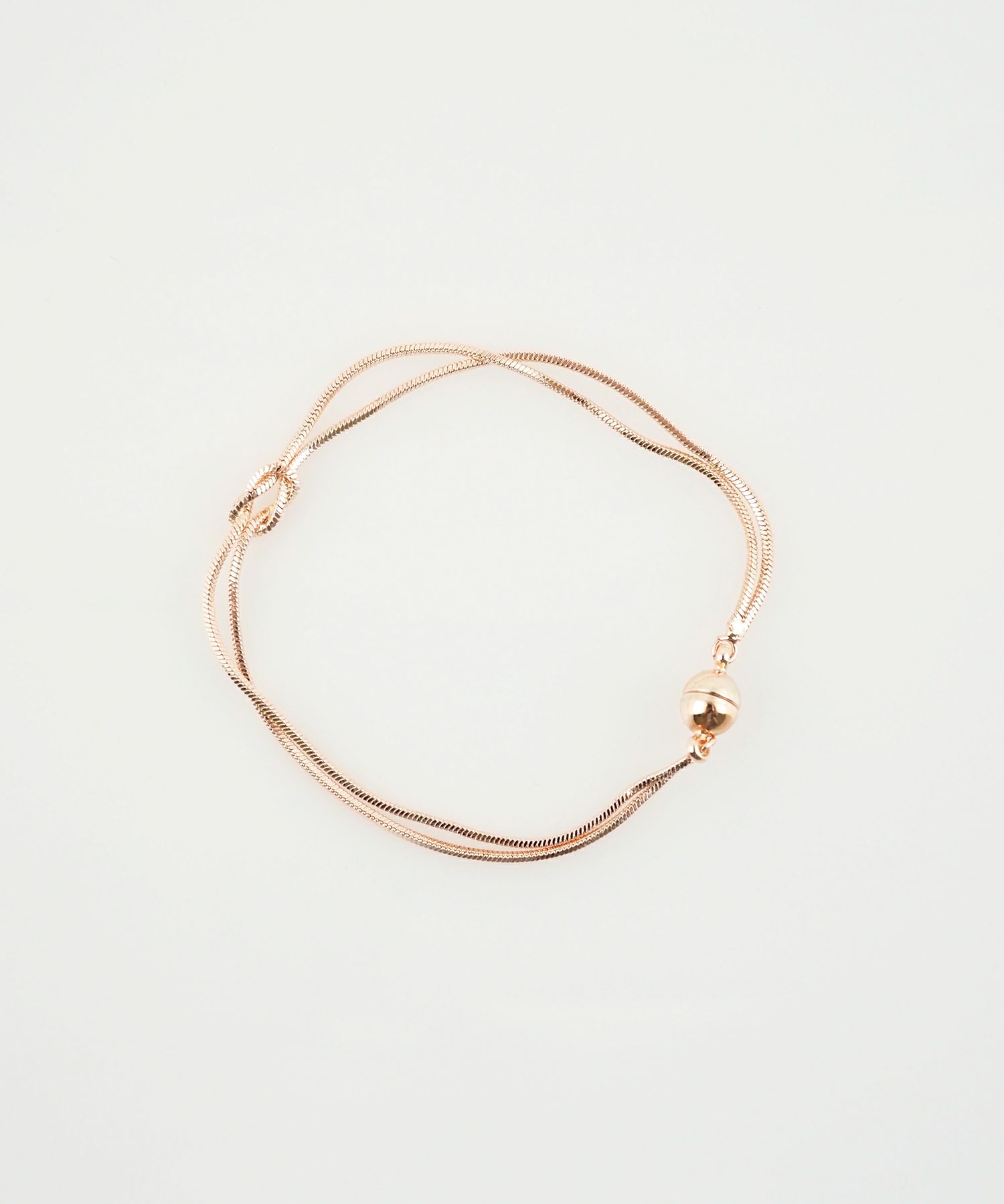 ノットスネークダブルチェーンマグネットブレスレット