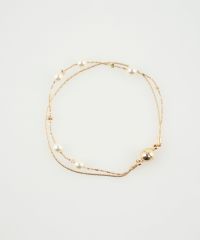 ステーションパールダブルチェーンマグネットブレスレット