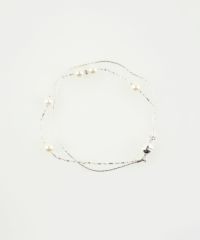 ステーションパールダブルチェーンマグネットブレスレット