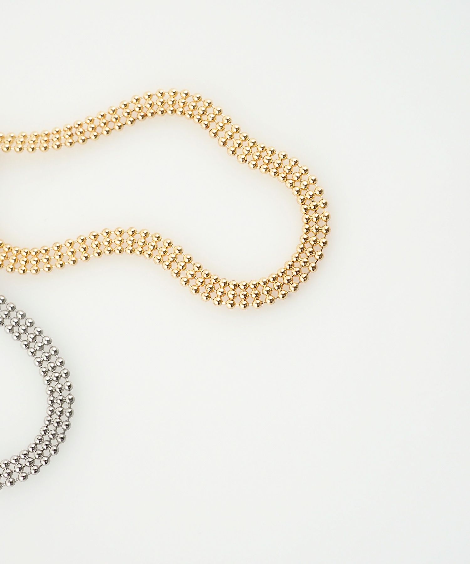 フラットボールフチェーンマグネットブレスレット