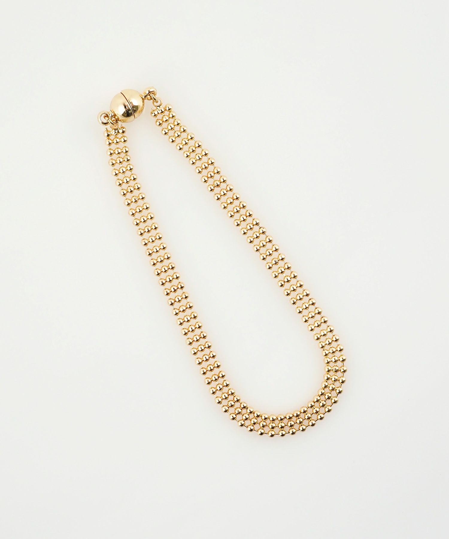 フラットボールフチェーンマグネットブレスレット