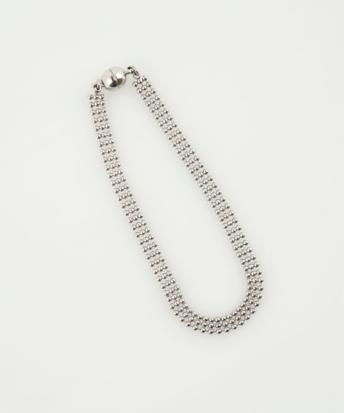 フラットボールフチェーンマグネットブレスレット