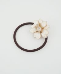 メタルビジューフラワーポニー