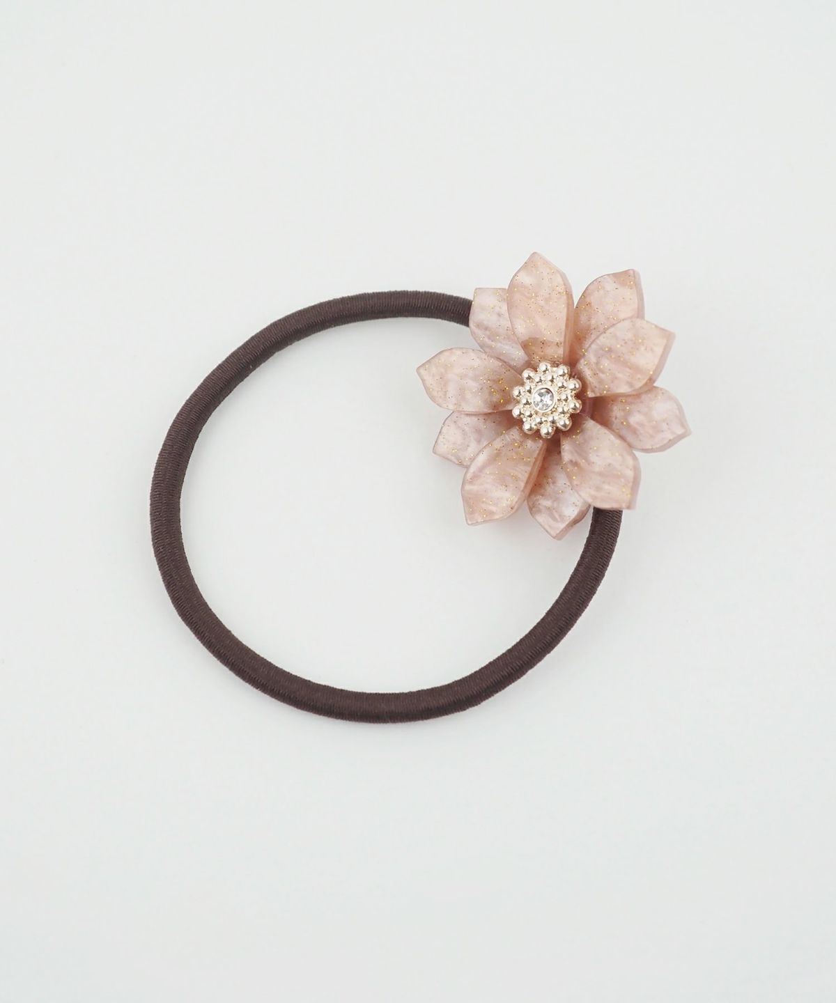 メタルビジューフラワーポニー