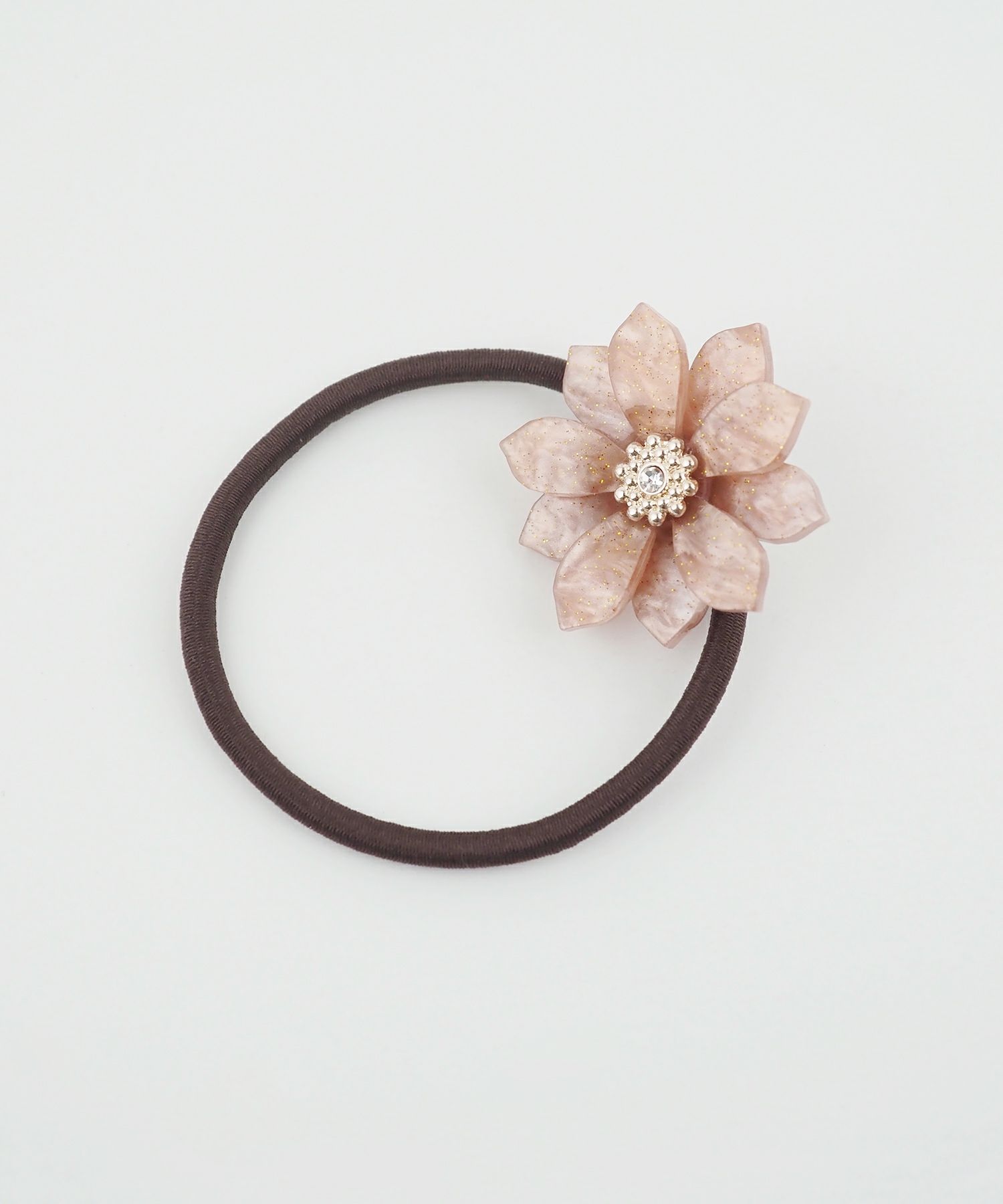 メタルビジューフラワーポニー