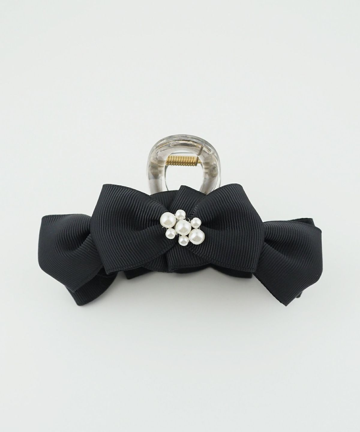 グログランパールリボンバンスクリップ