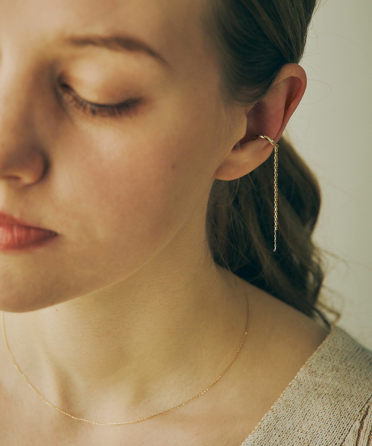 【web限定】[K10]ダブルチェーンイヤーカフ