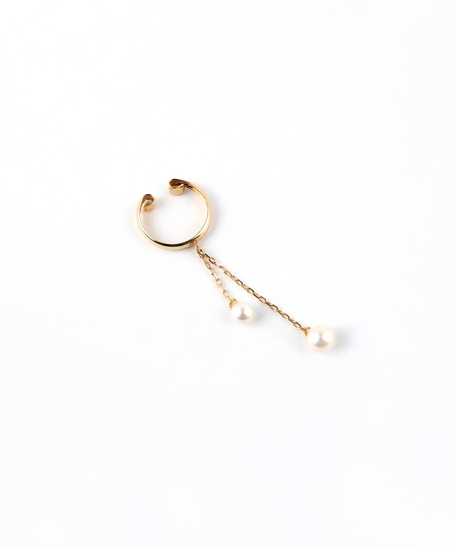 【web限定】[K10]淡水パールチェーンイヤーカフ