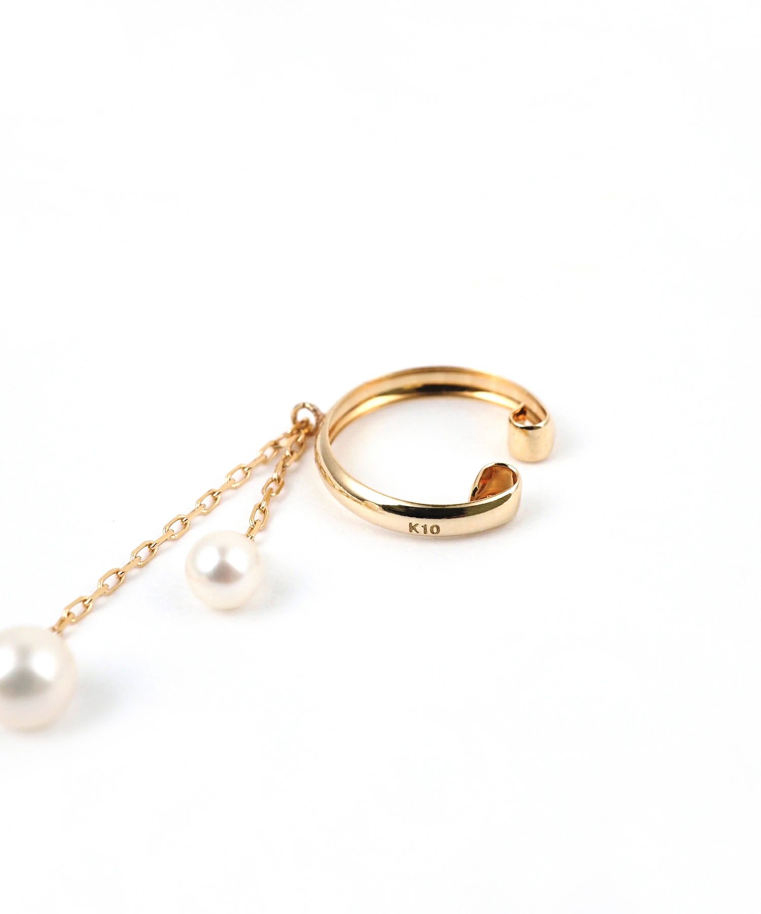 【web限定】[K10]淡水パールチェーンイヤーカフ