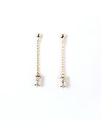 【web限定】[K10]スクエアジルコニアチェーンピアス