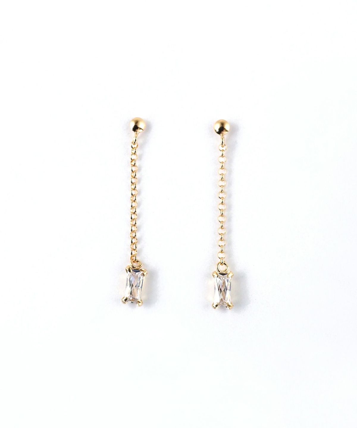 【web限定】[K10]スクエアジルコニアチェーンピアス