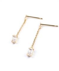 【web限定】[K10]スクエアジルコニアチェーンピアス
