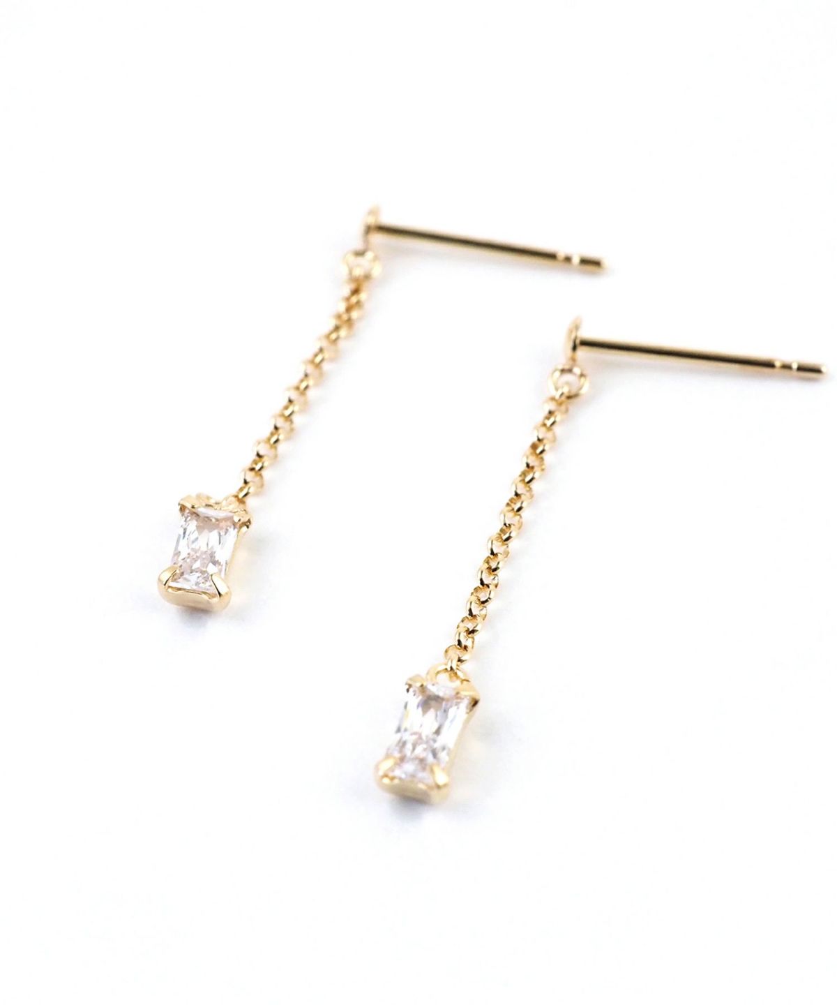 【web限定】[K10]スクエアジルコニアチェーンピアス