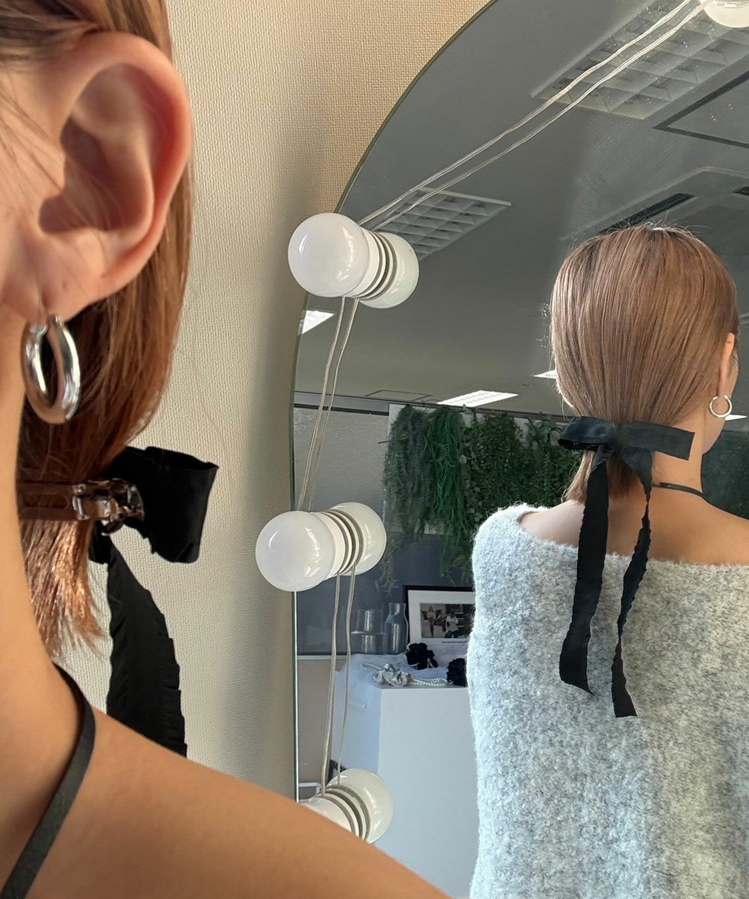 フリルサテンリボンバレッタ【nuage】