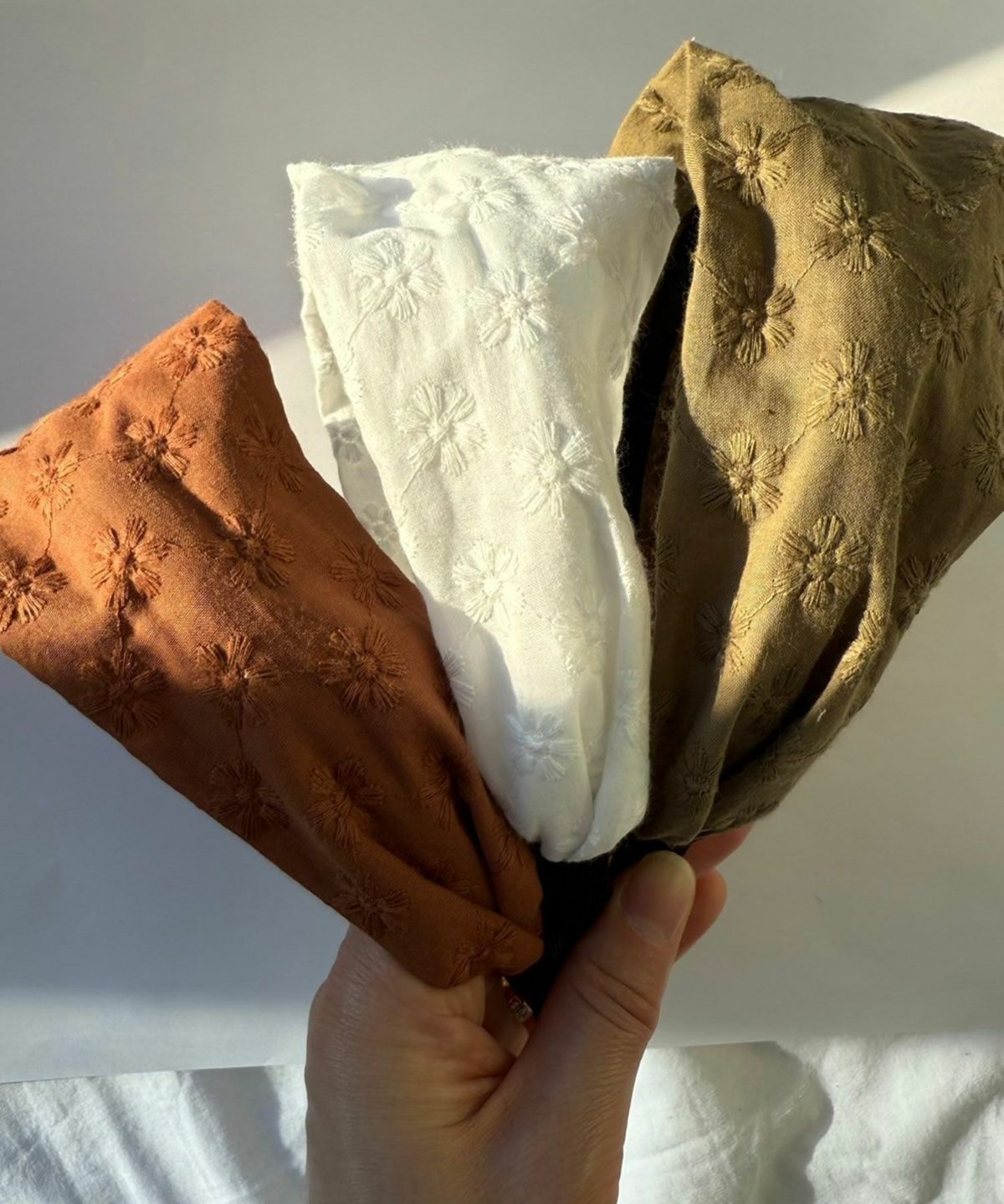 コットンフラワーレースワイドカチューシャ【nuage】