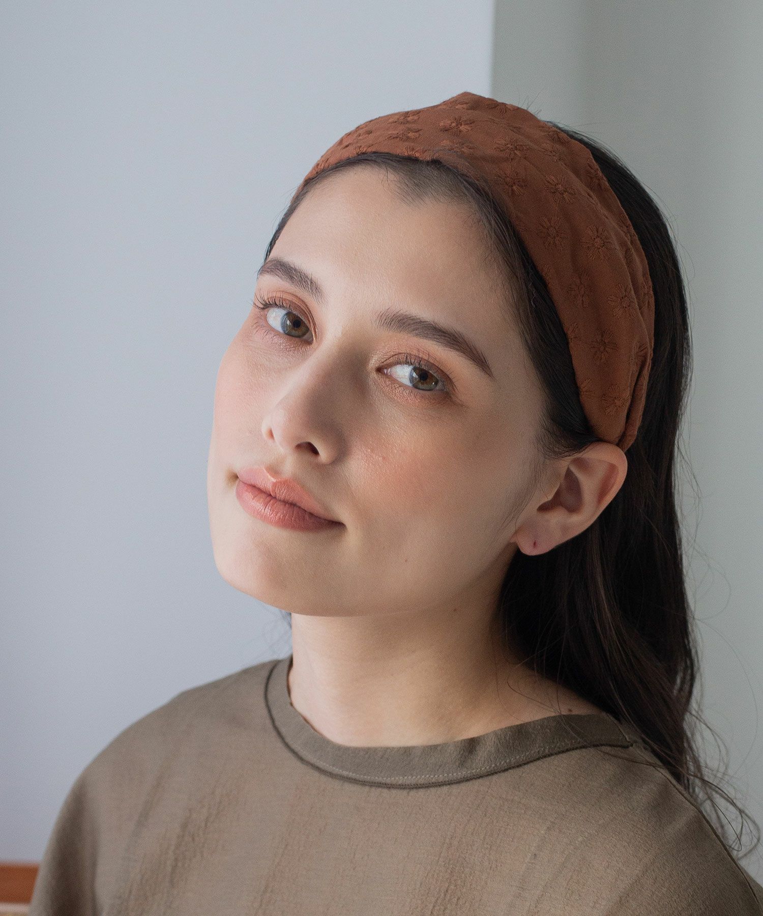 コットンフラワーレースワイドカチューシャ【nuage】