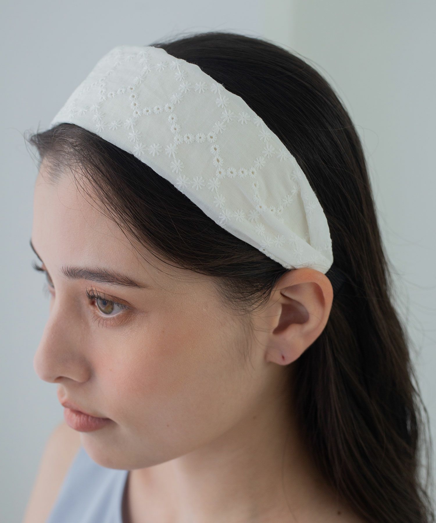 コットンレースワイドカチューシャ【nuage】