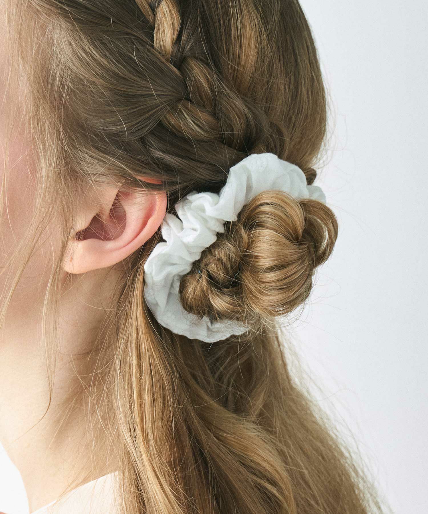 コットンレースミニシュシュ2Pセット【nuage】