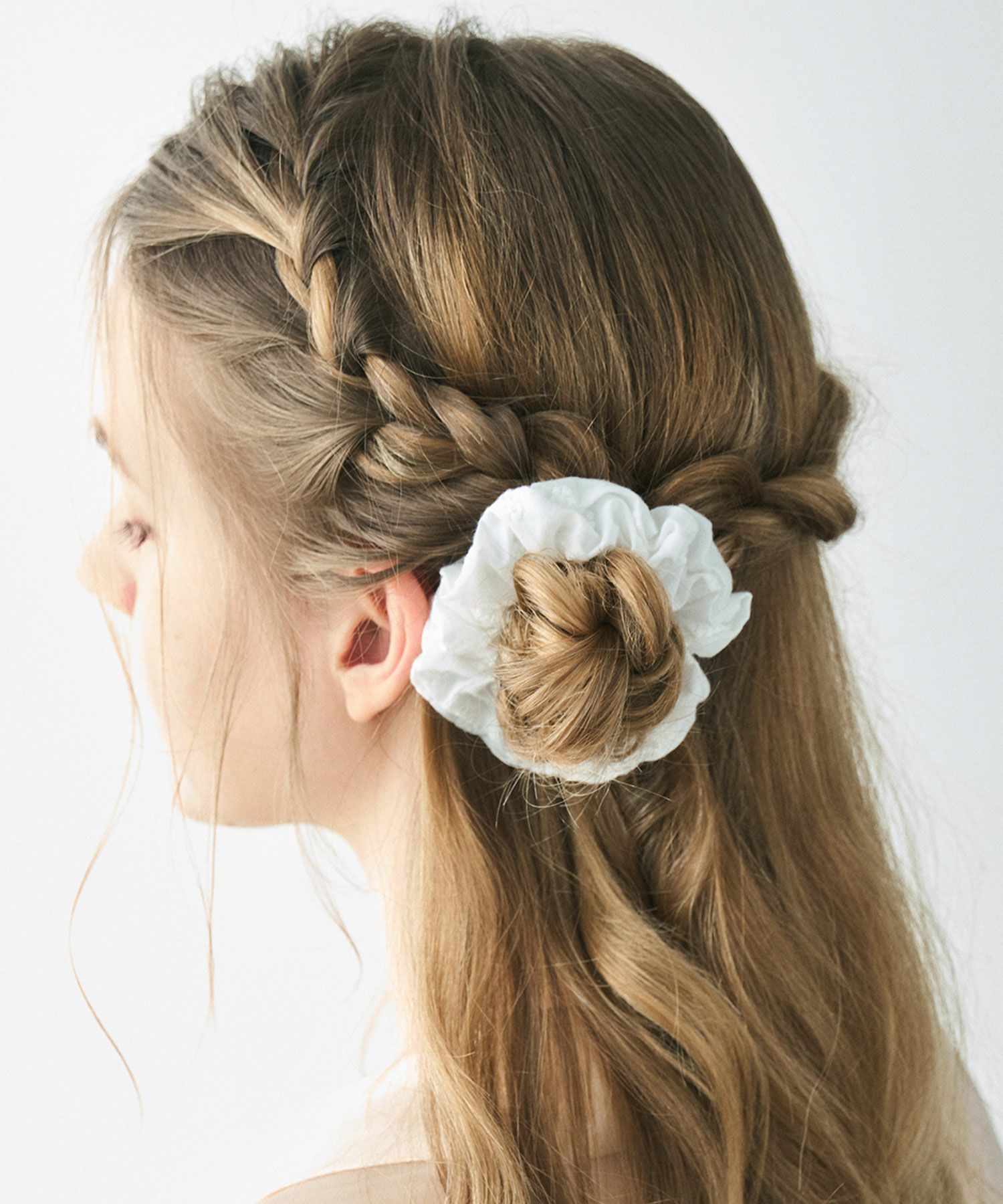 コットンレースミニシュシュ2Pセット【nuage】