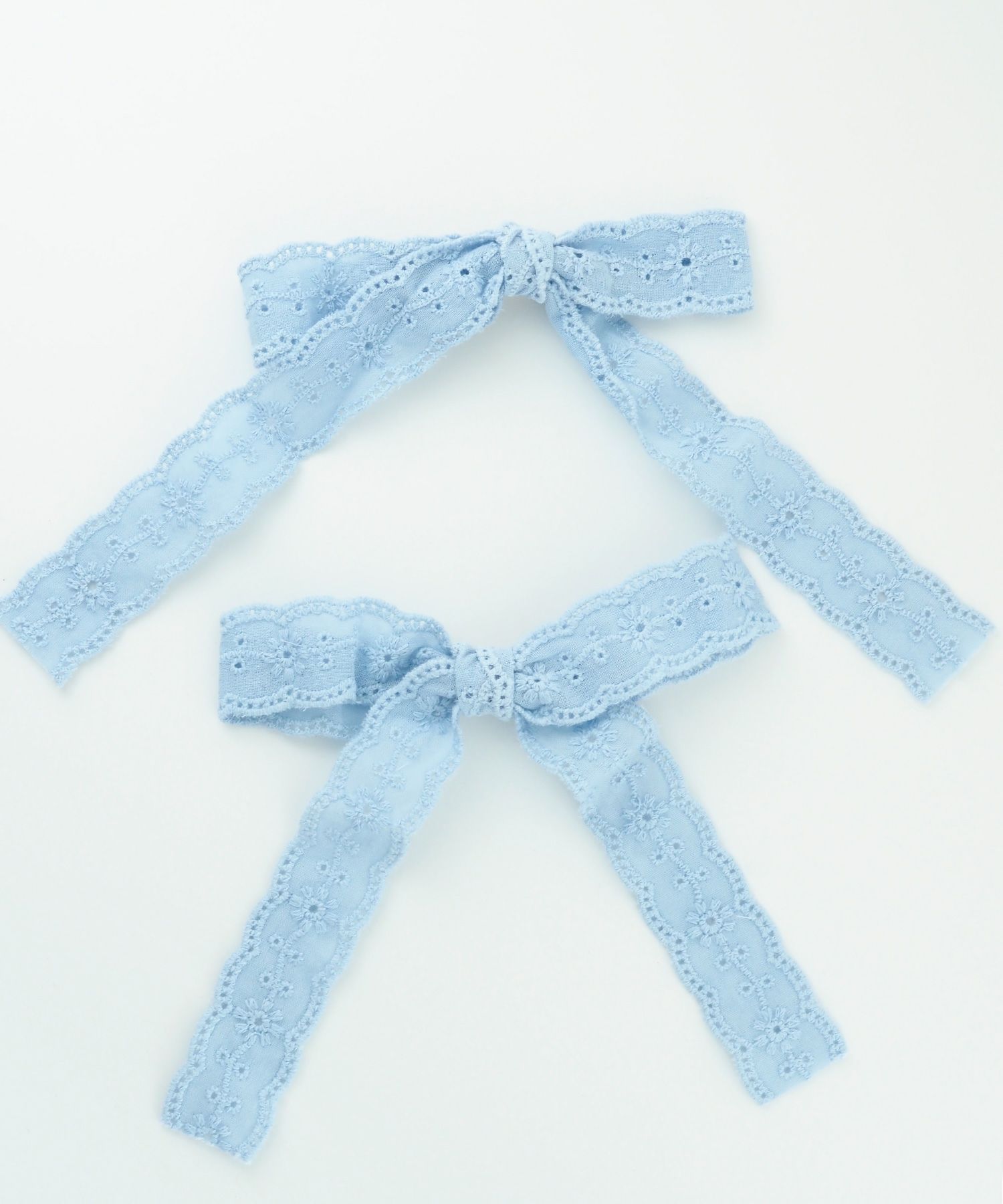 コットンレースリボンクリップ2Pセット【nuage】