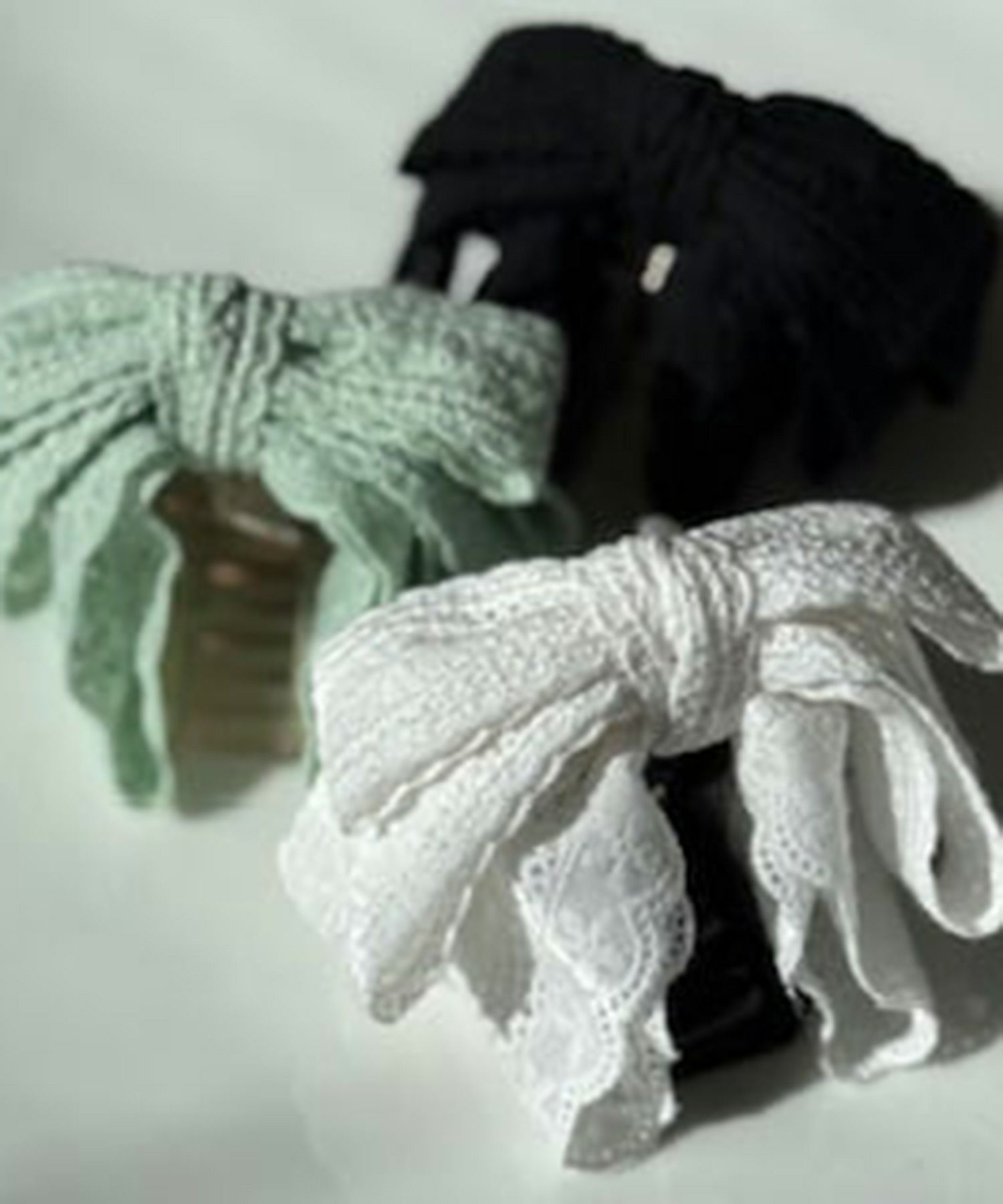 コットンレースリボンフロントバンスクリップ【nuage】