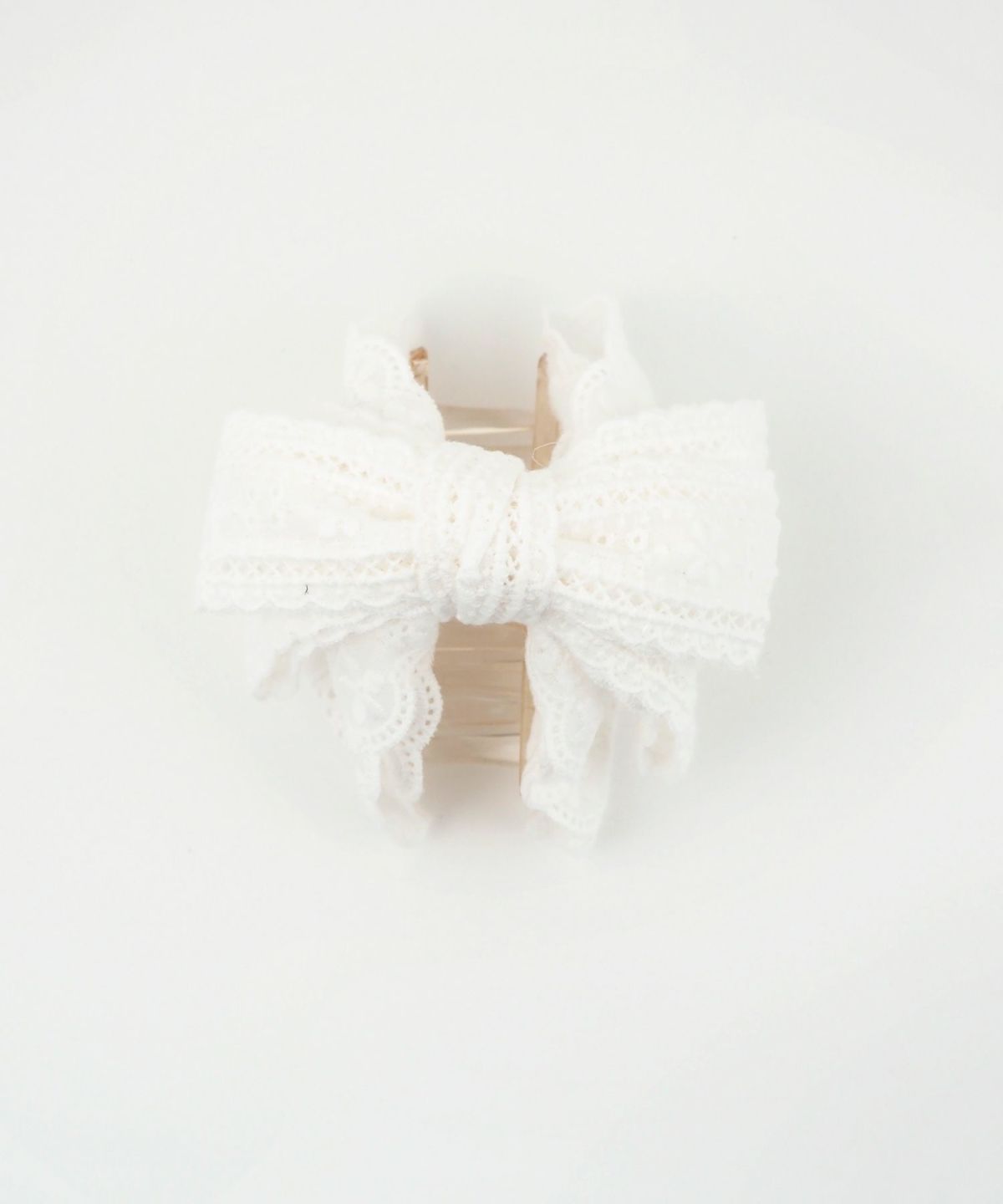 コットンレースリボンフロントバンスクリップ【nuage】