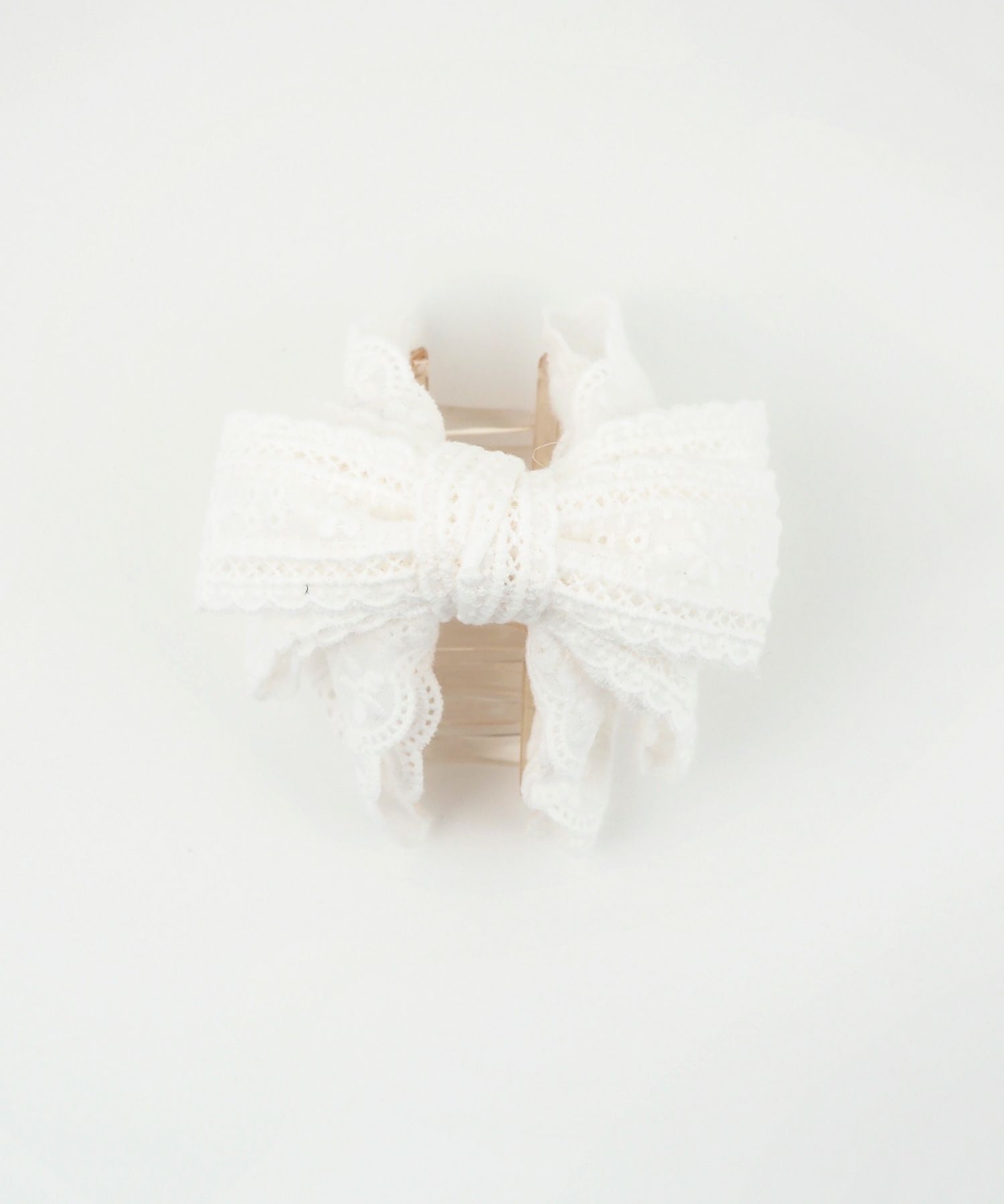 コットンレースリボンフロントバンスクリップ【nuage】