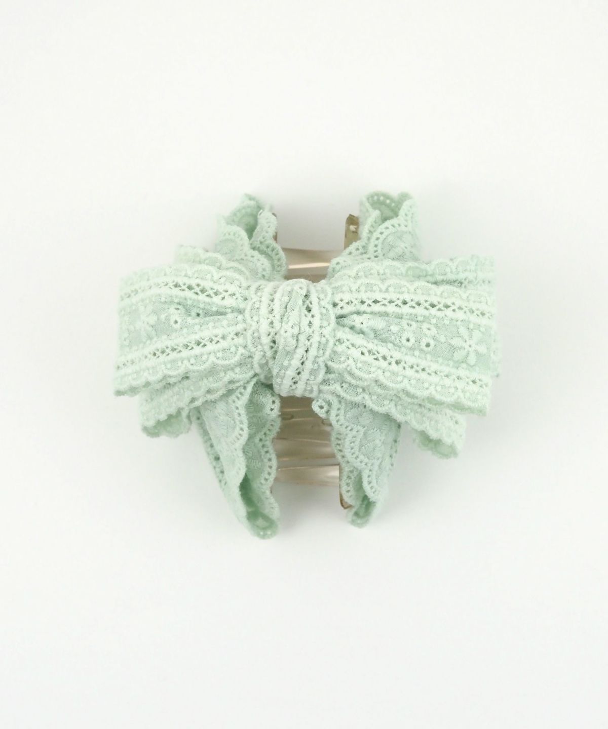 コットンレースリボンフロントバンスクリップ【nuage】