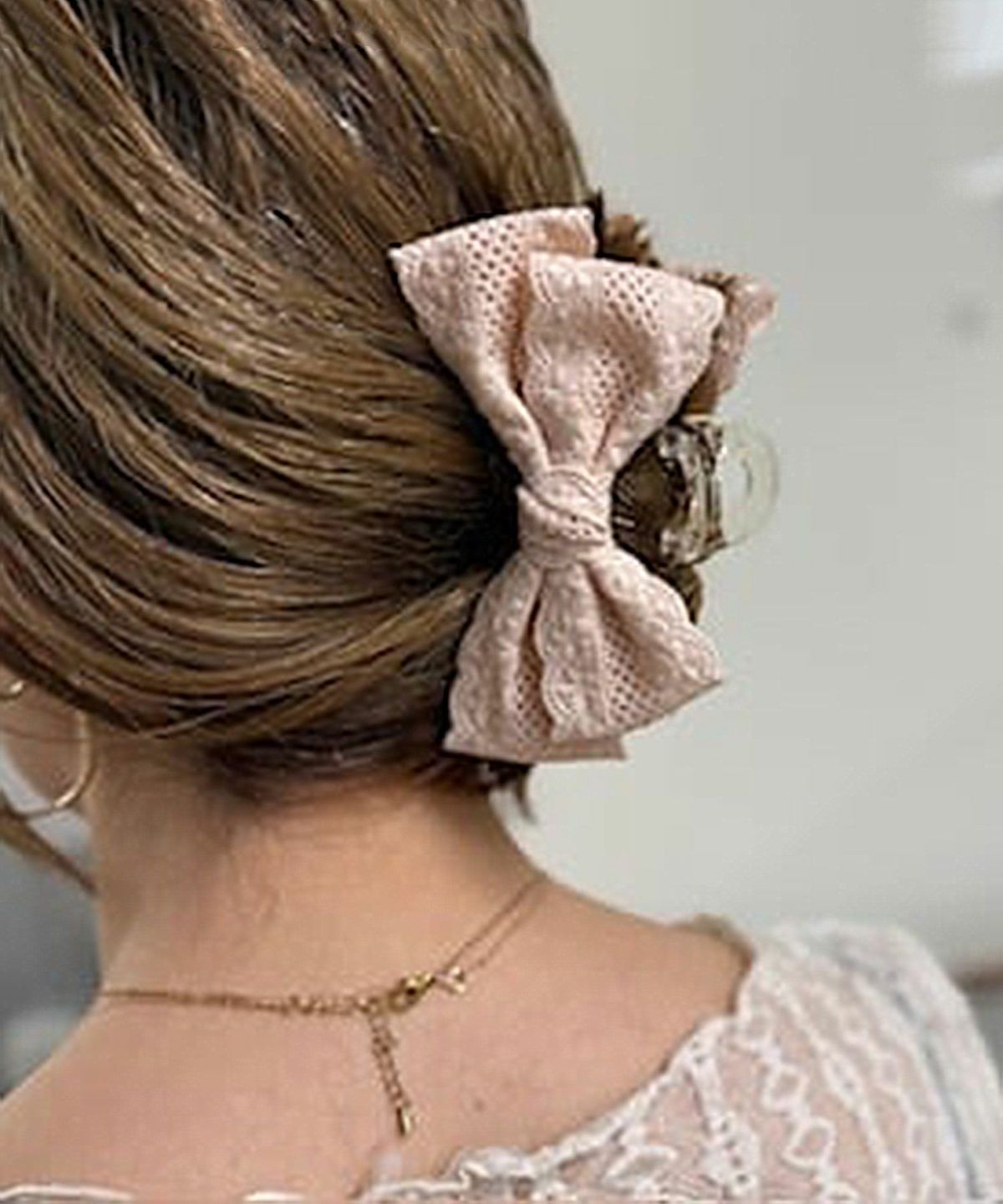 コットンレースリボンサイドバンスクリップ【nuage】