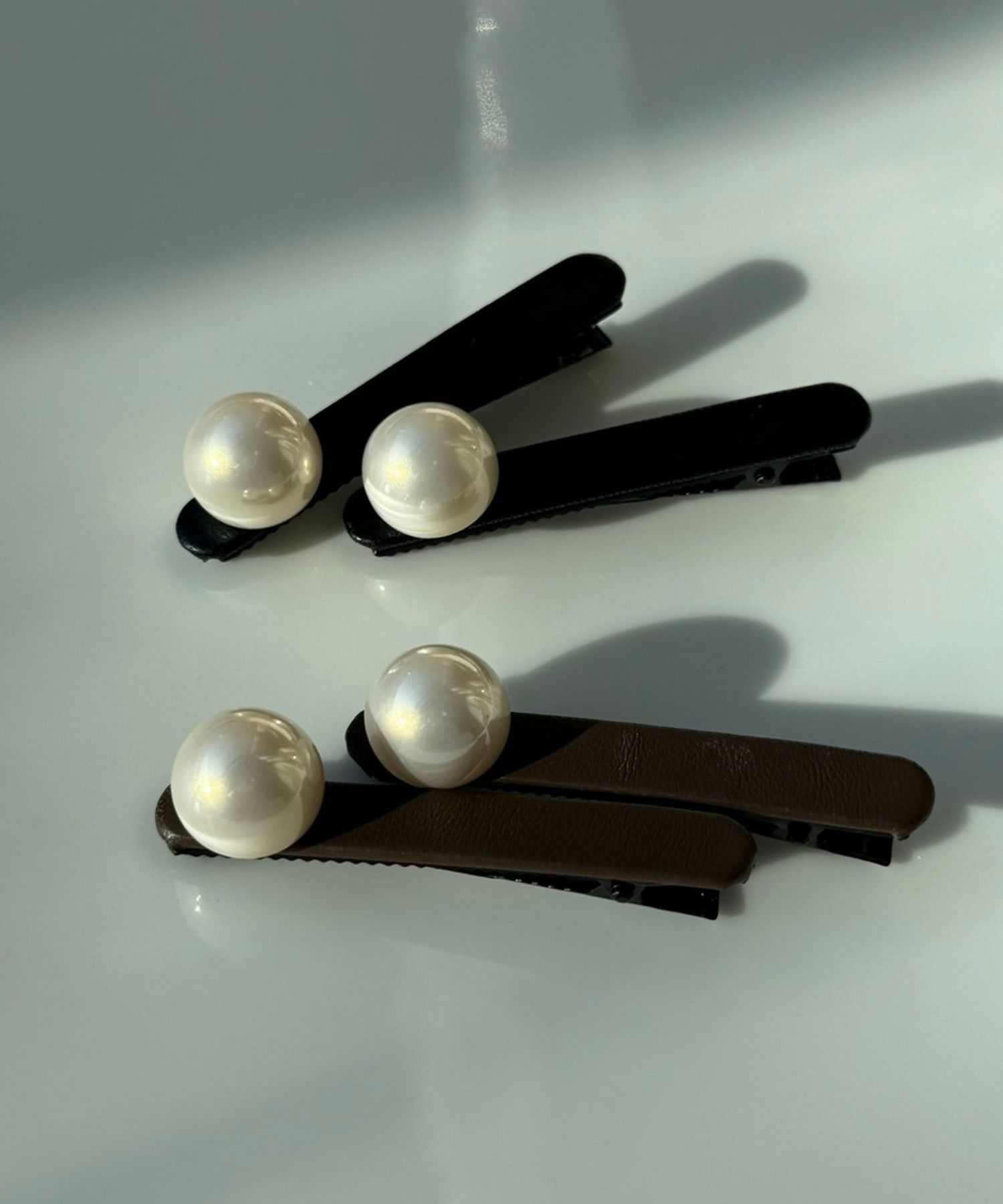 ビッグパールレザークリップ2Pセット【nuage】