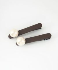 ビッグパールレザークリップ2Pセット【nuage】