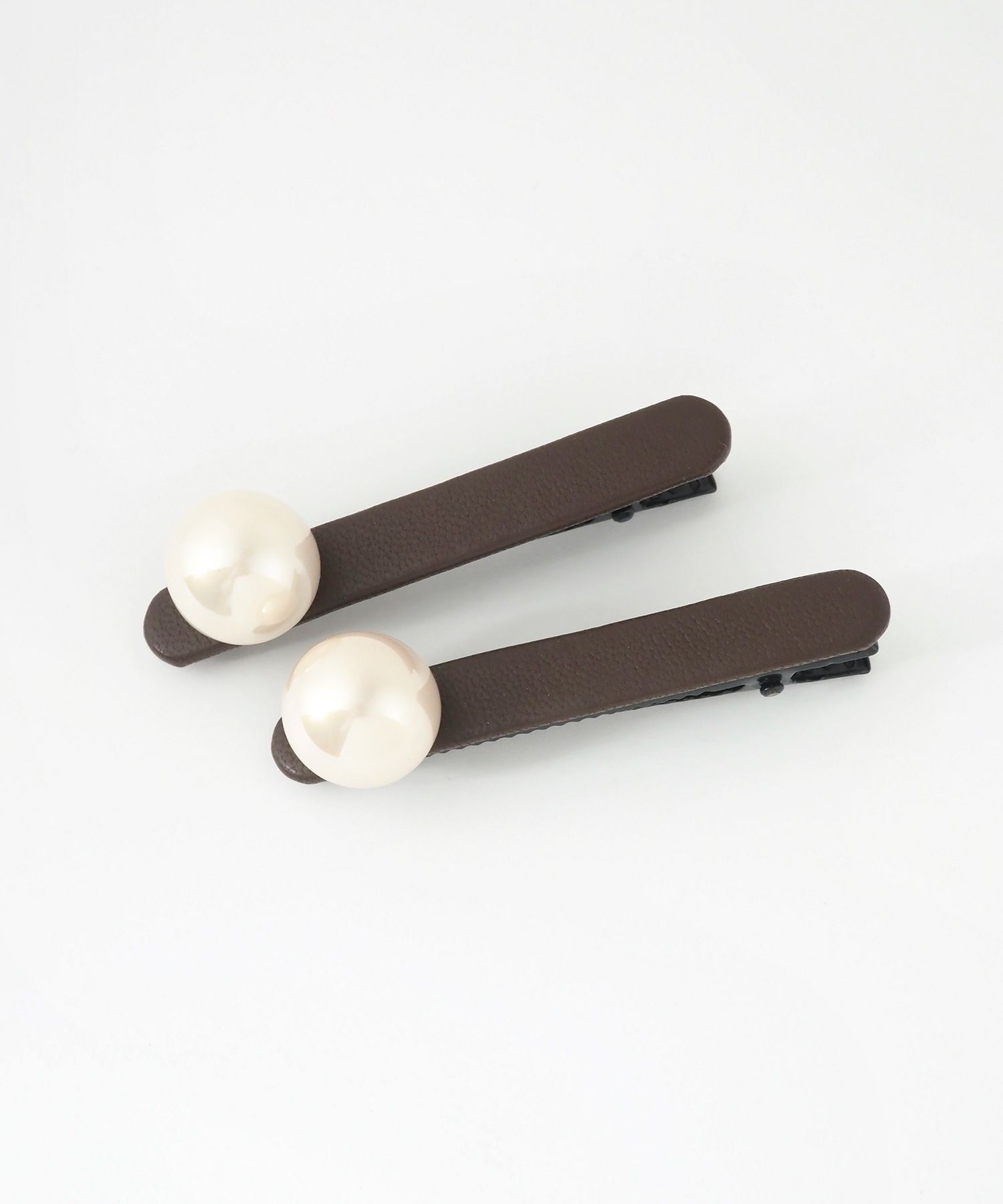 ビッグパールレザークリップ2Pセット【nuage】