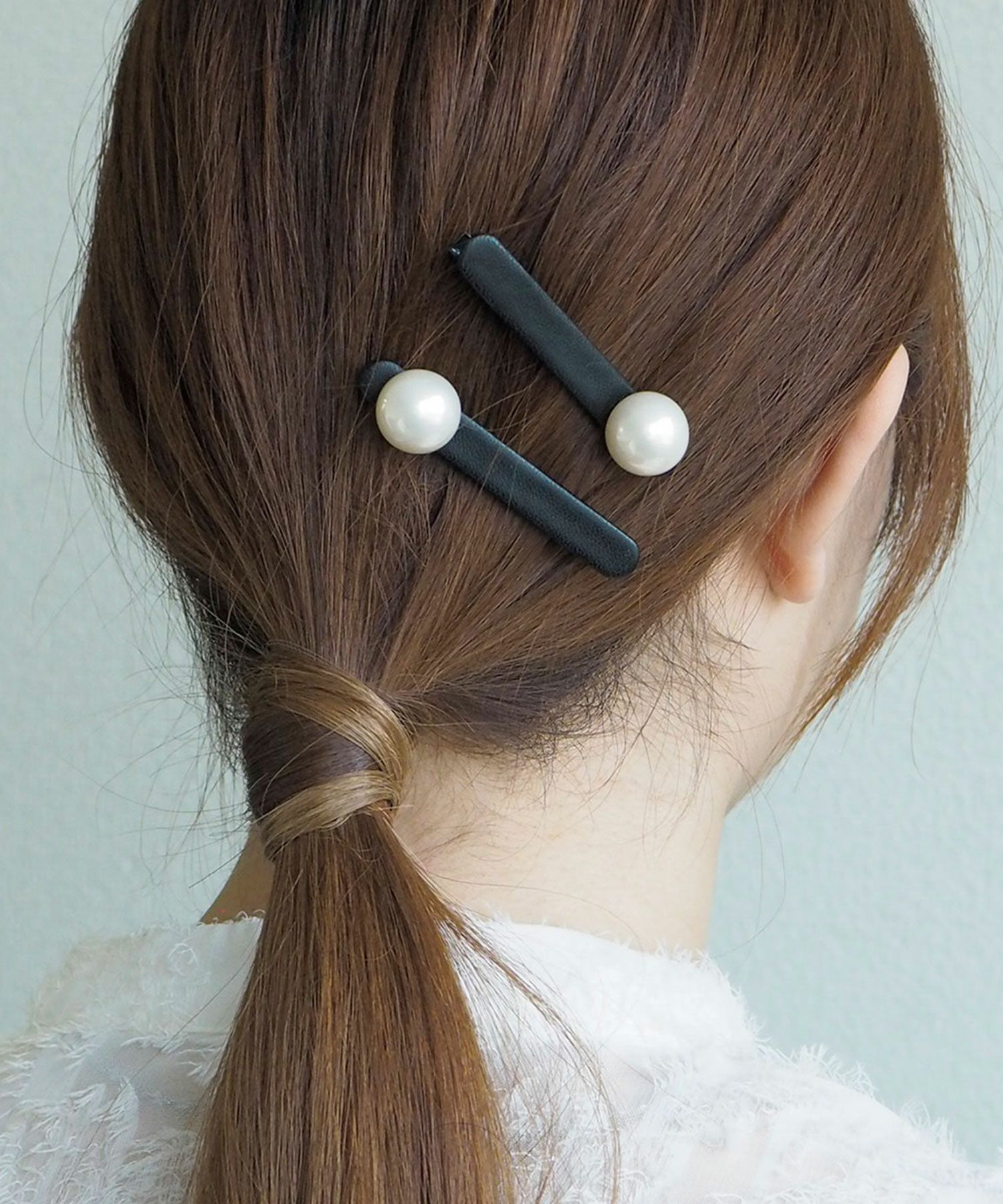 ビッグパールレザークリップ2Pセット【nuage】