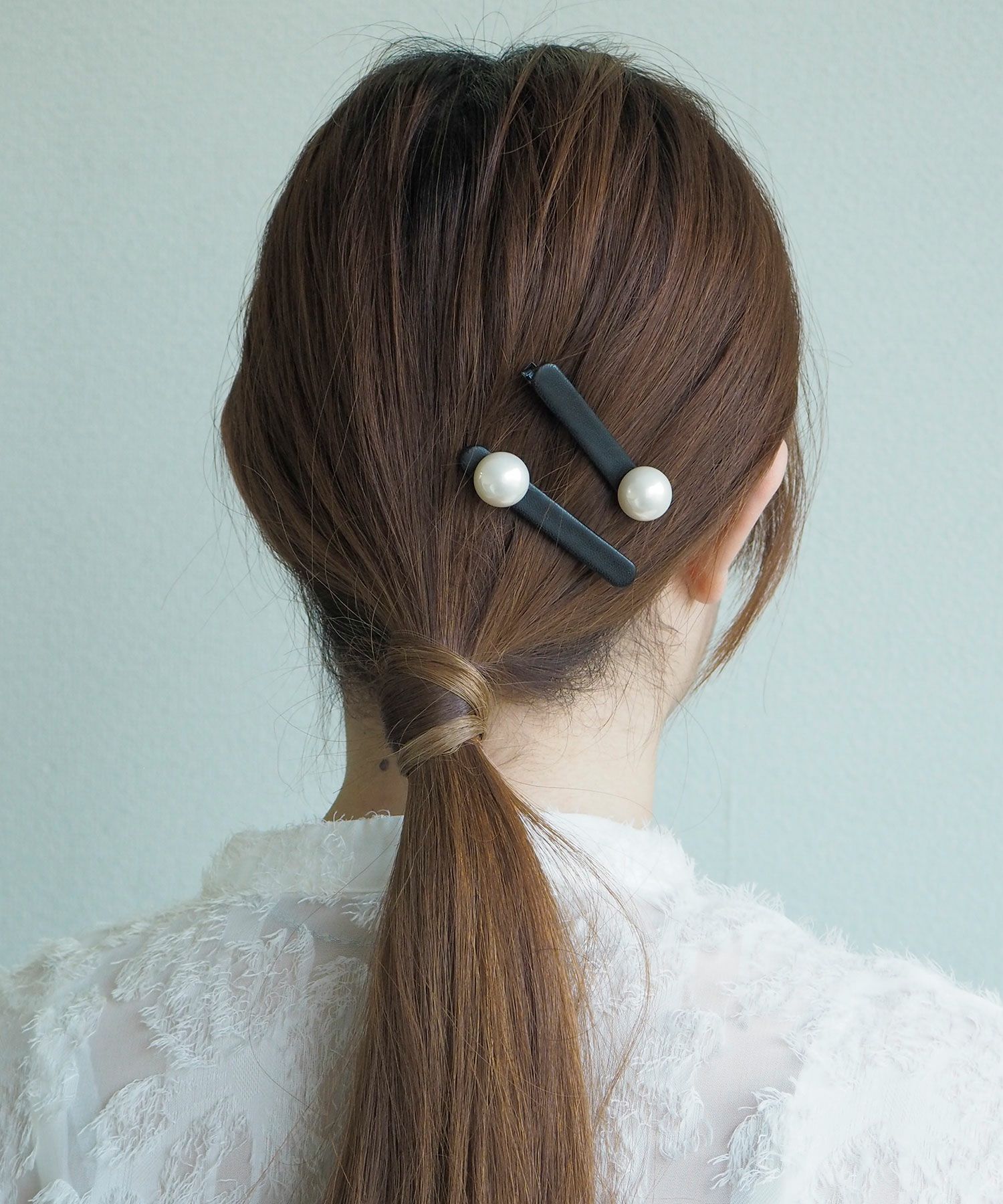 ビッグパールレザークリップ2Pセット【nuage】