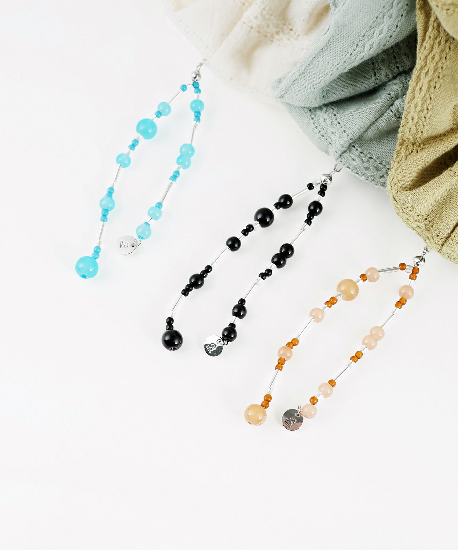 ビーズ付コットンレースシュシュ【nuage】