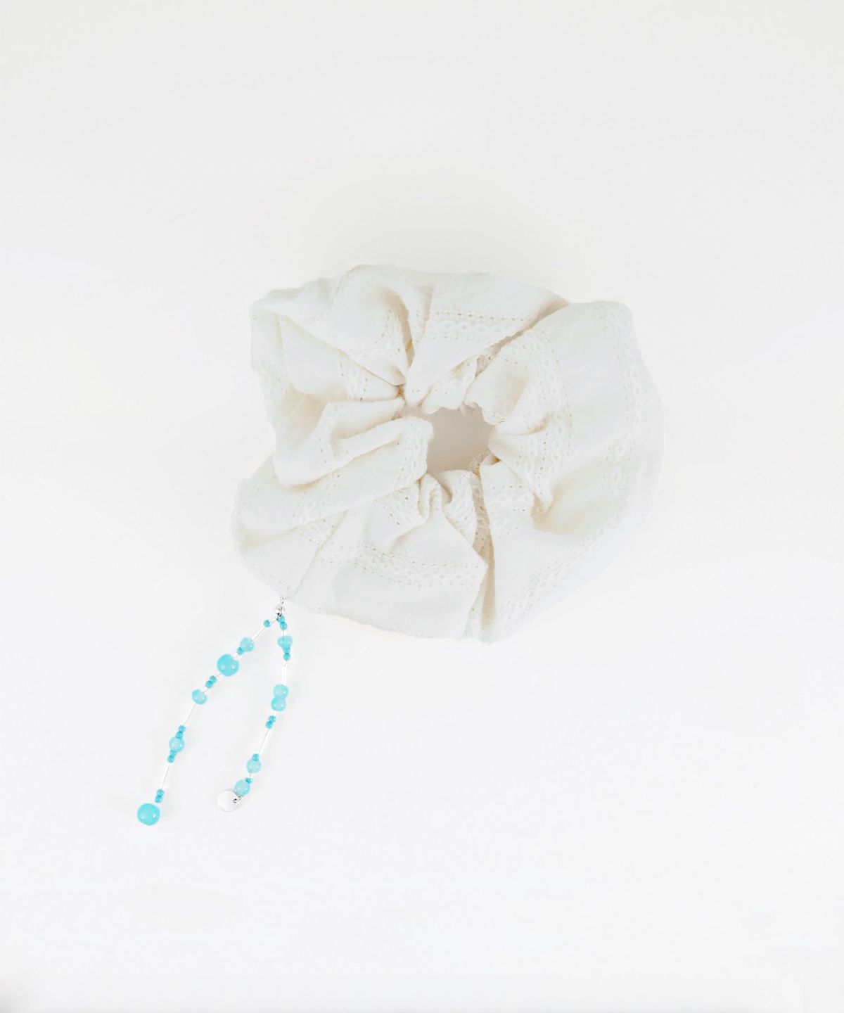 ビーズ付コットンレースシュシュ【nuage】