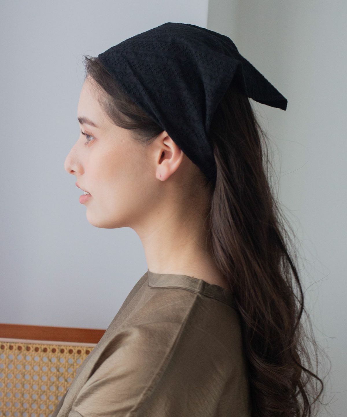 コットンレース2wayスカーフターバン【nuage】