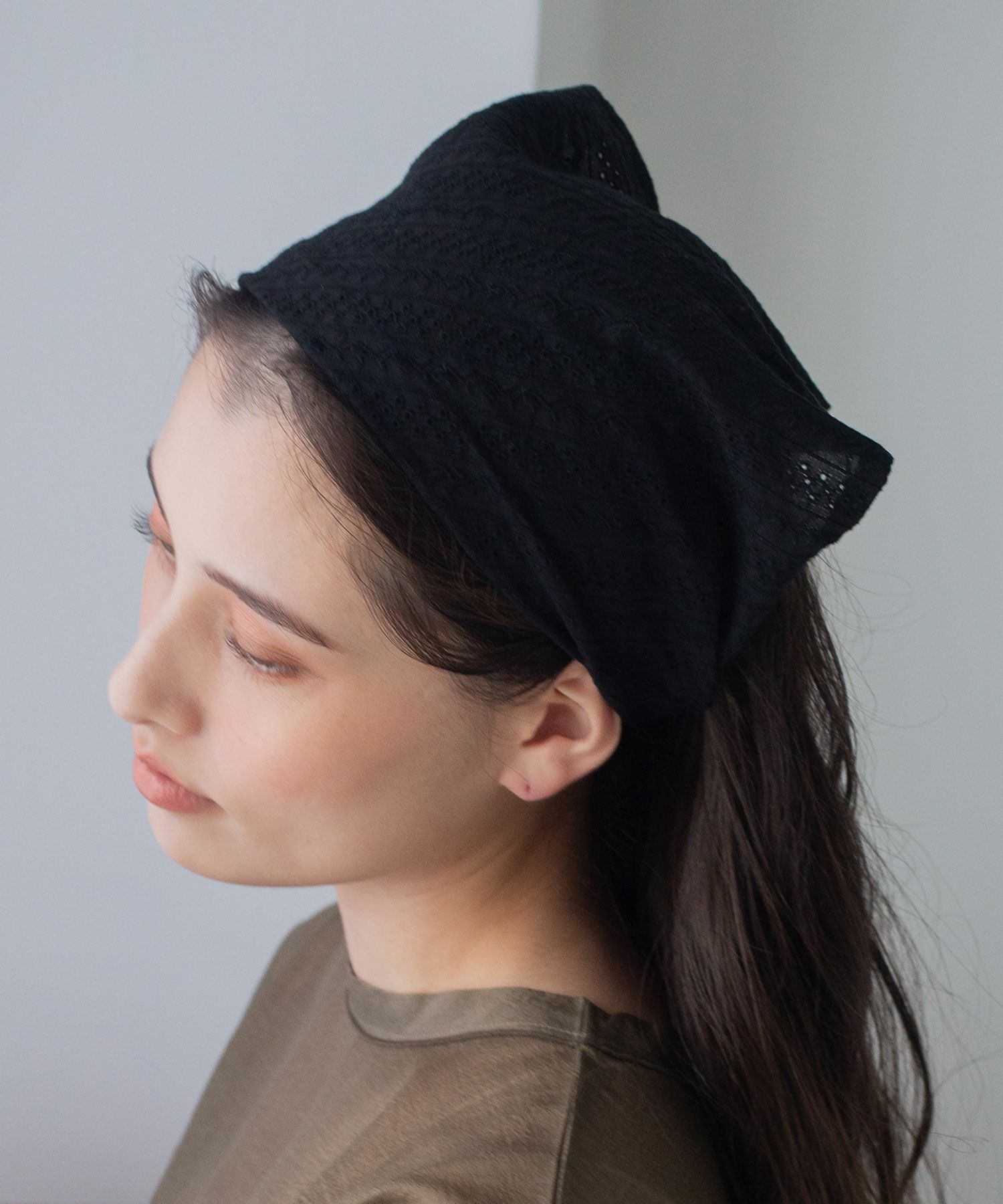 コットンレース2wayスカーフターバン【nuage】