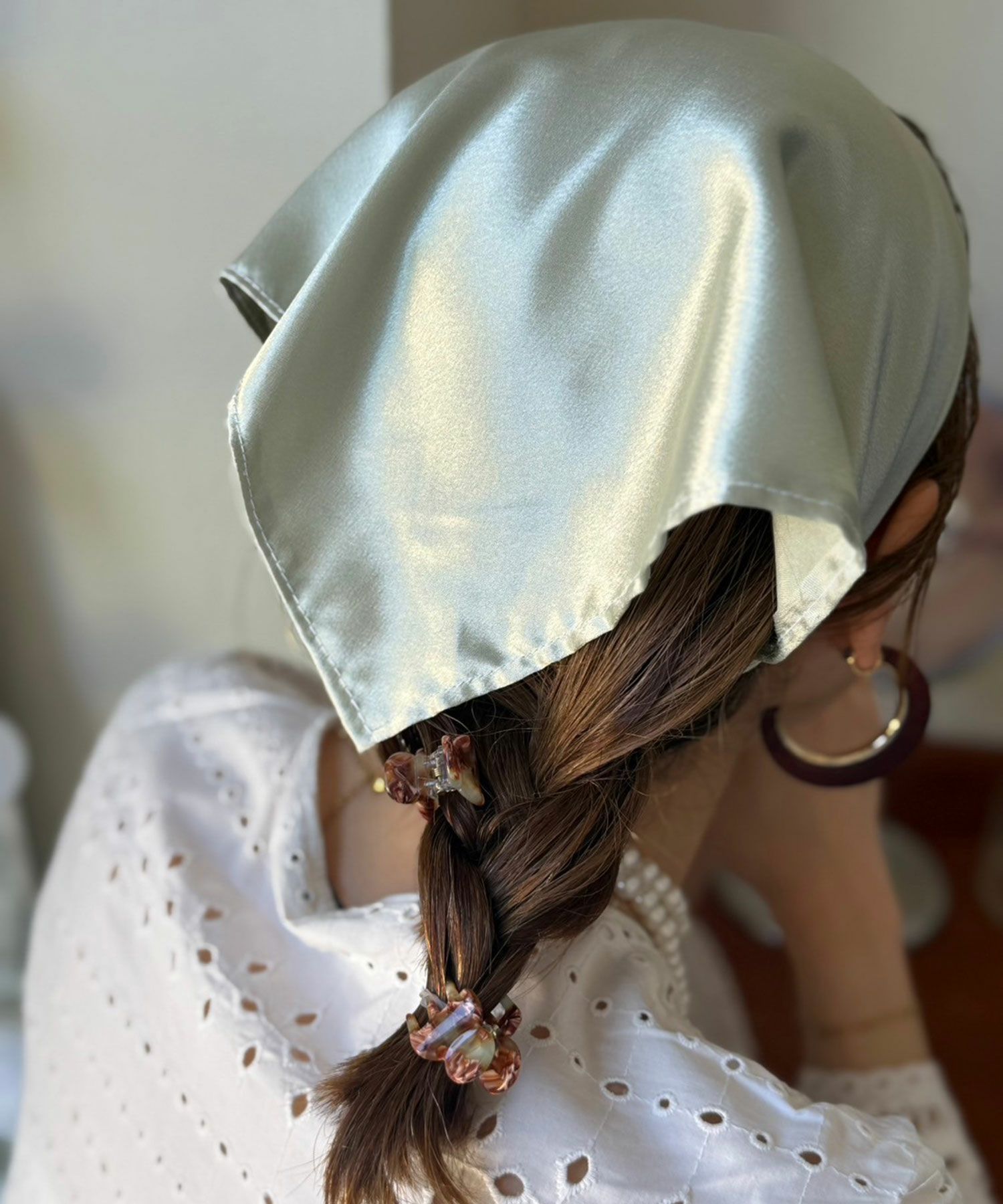 サテン2wayスカーフターバン【nuage】