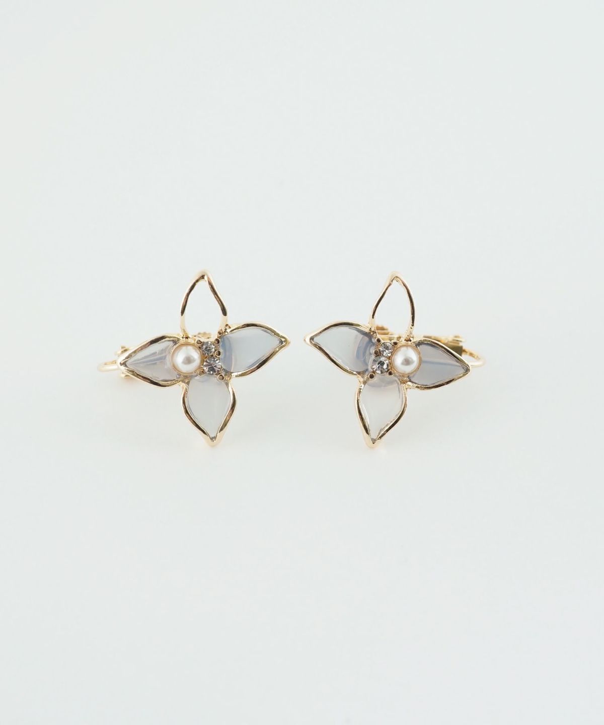 クリアフラワーIMFスプリングイヤリング