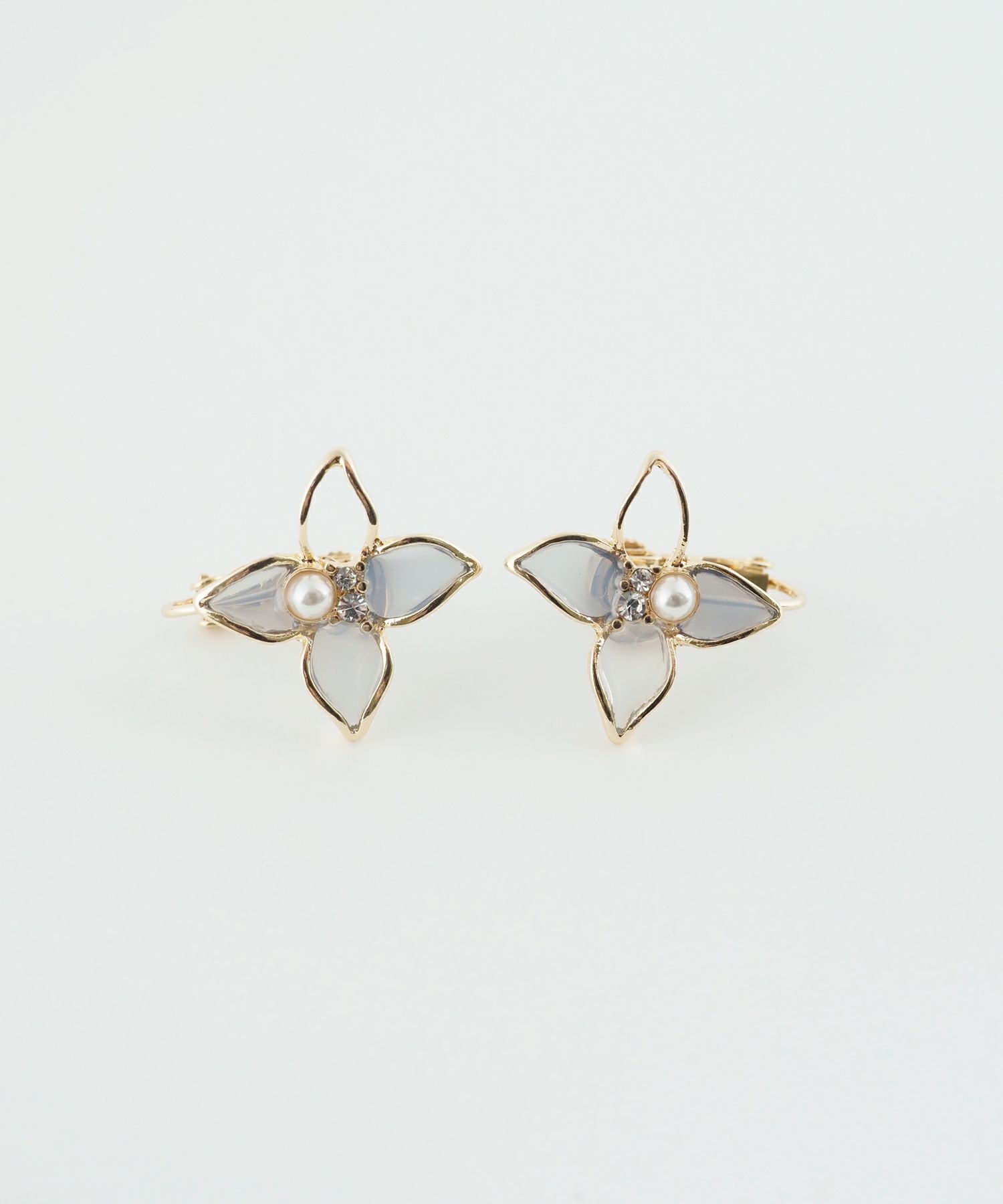 クリアフラワーIMFスプリングイヤリング