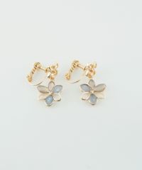 ダブルフラワーシェルIMFスプリングイヤリング