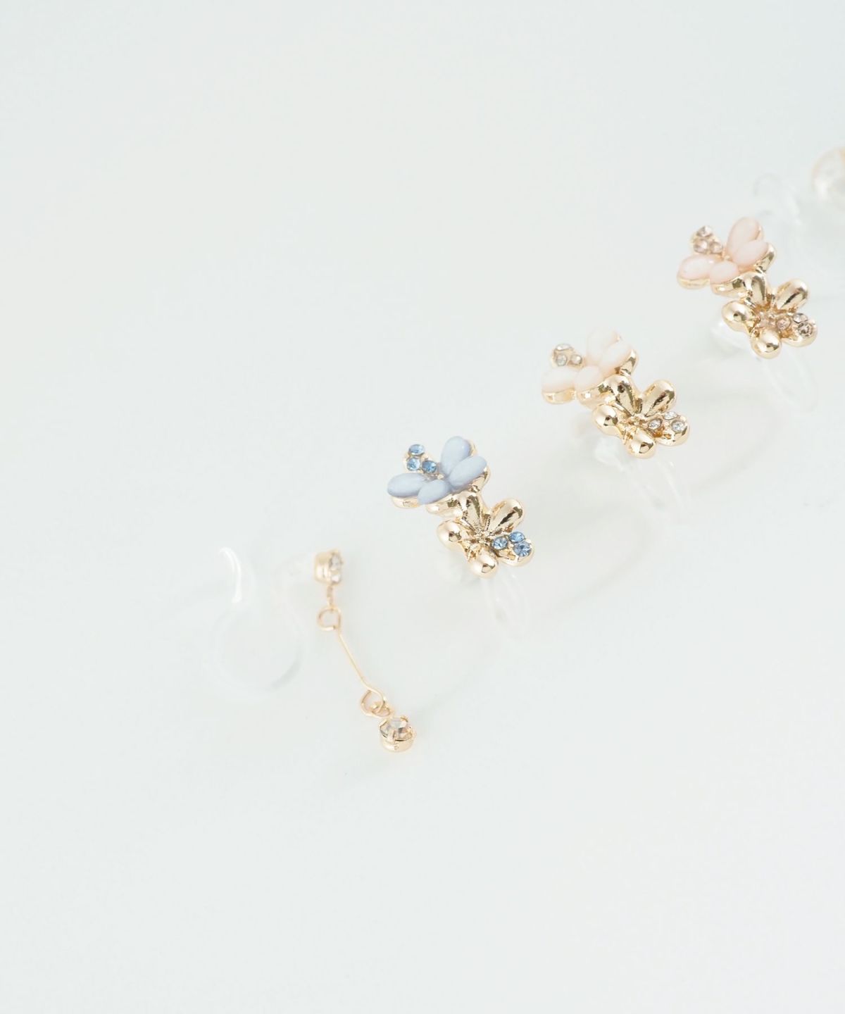 フラワービジューセット樹脂ノンホールイヤリング