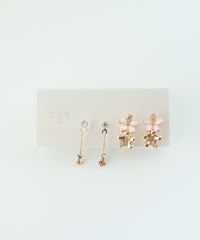 フラワービジューセット樹脂ノンホールイヤリング