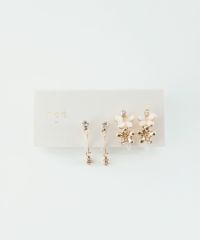 フラワービジューセット樹脂ノンホールイヤリング