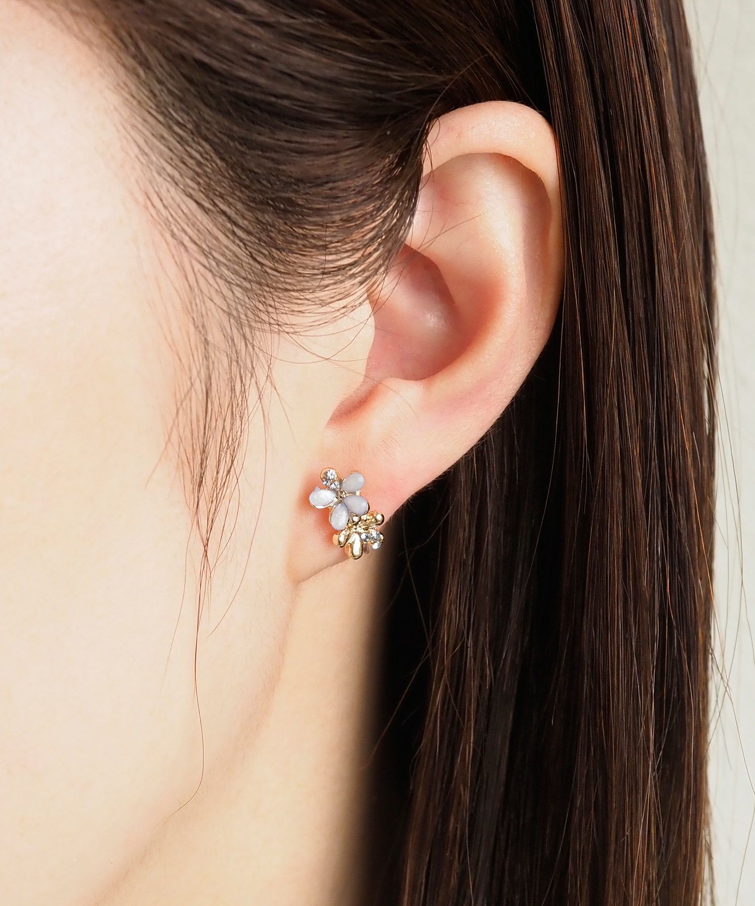 フラワービジューセット樹脂ノンホールイヤリング