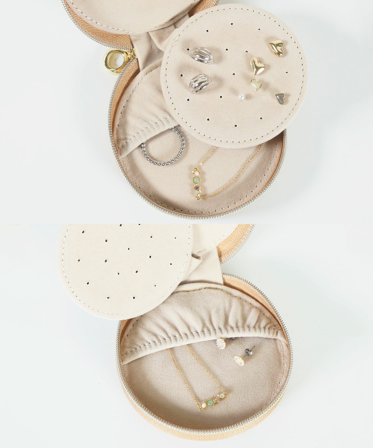 ラウンドファスナーアクセサリーポーチ