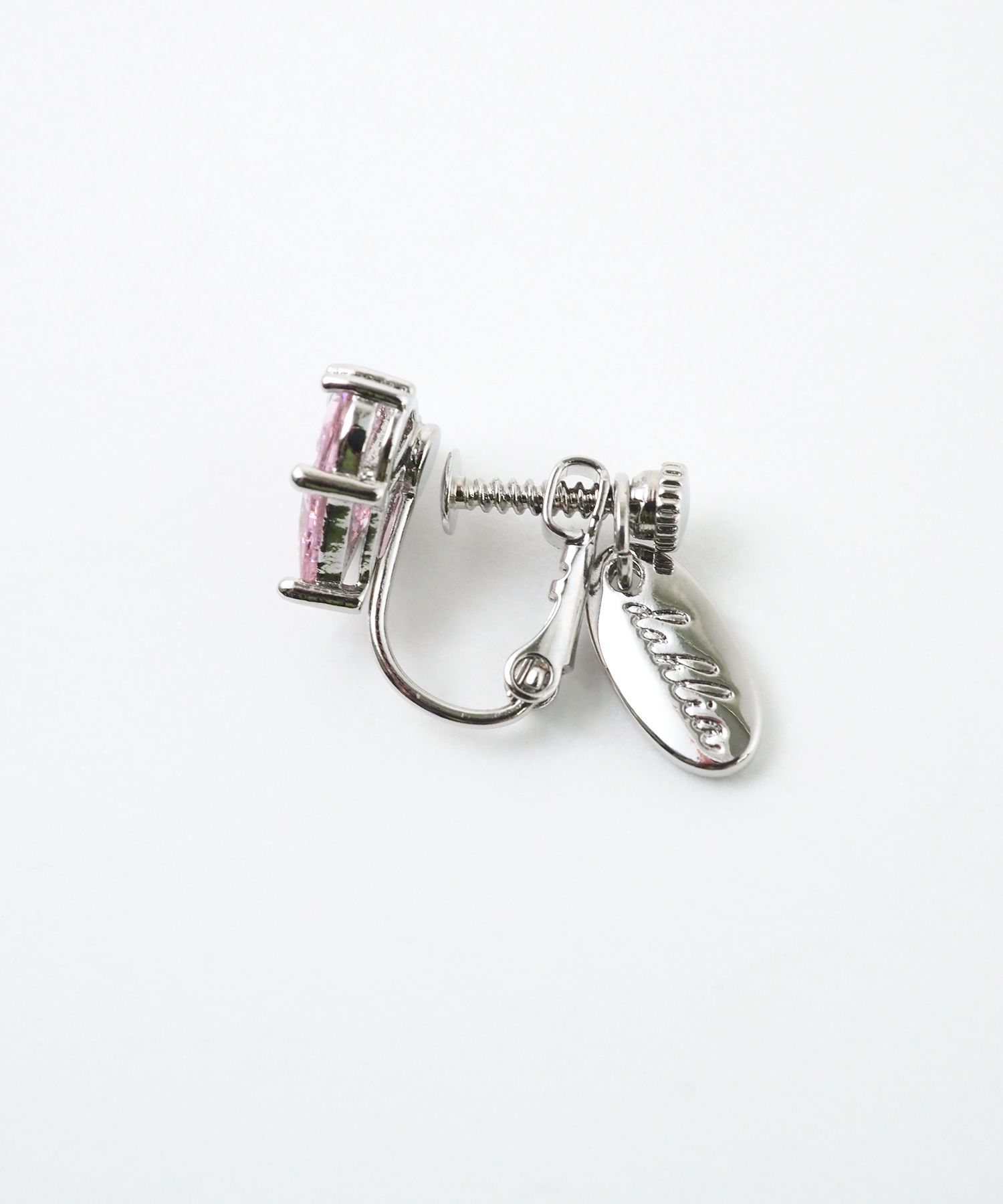 キュービックハートシャイニーイヤリング【Dahlia】