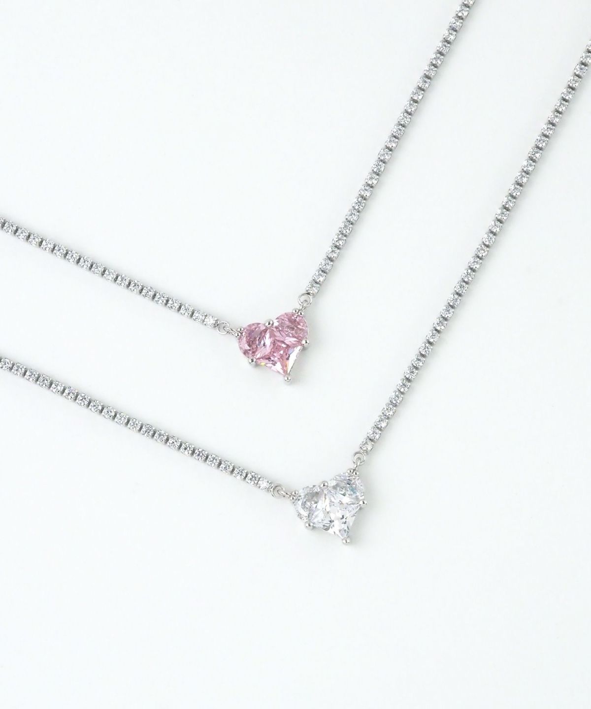 キュービックハートシャイニーネックレス【Dahlia】