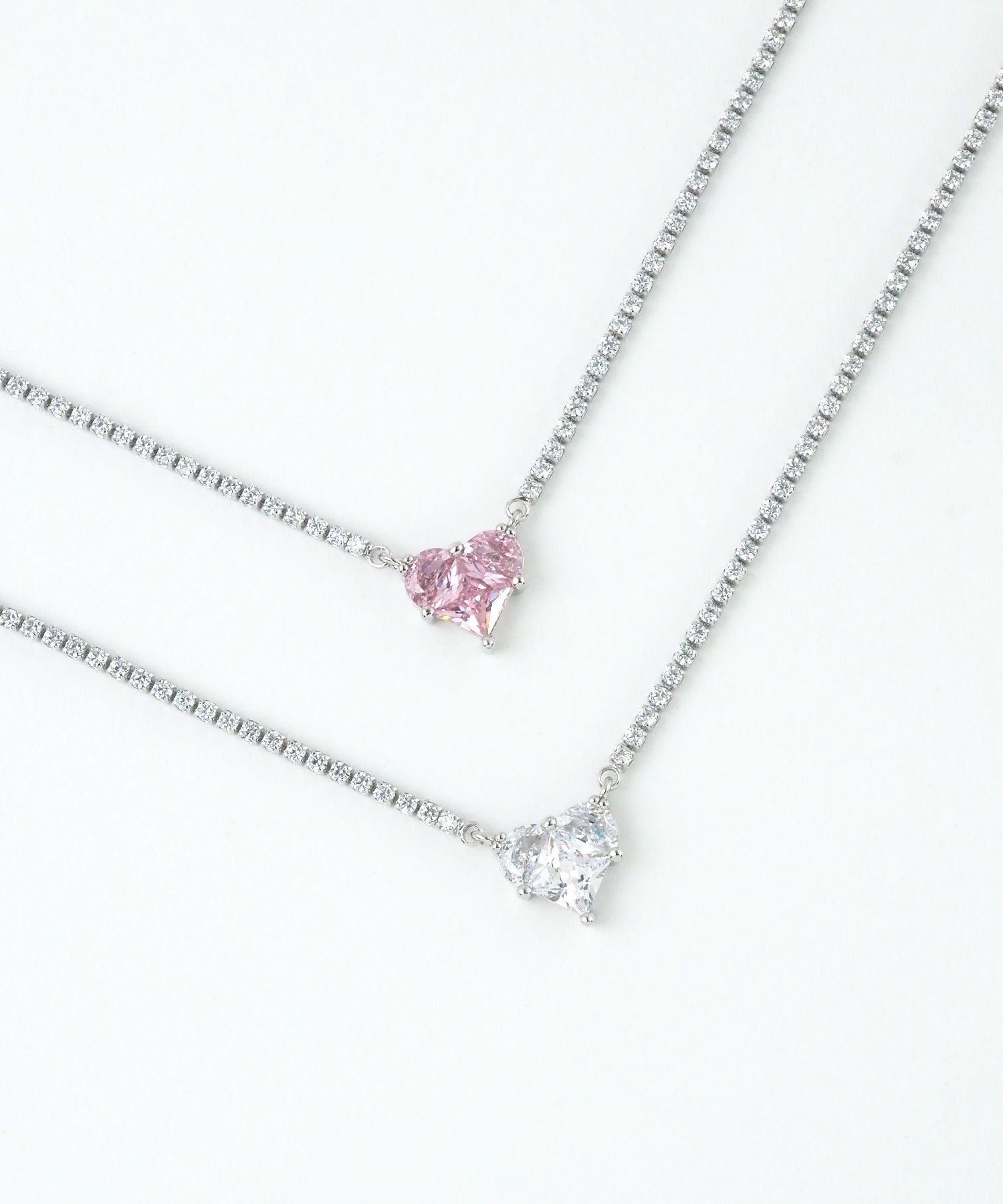 キュービックハートシャイニーネックレス【Dahlia】